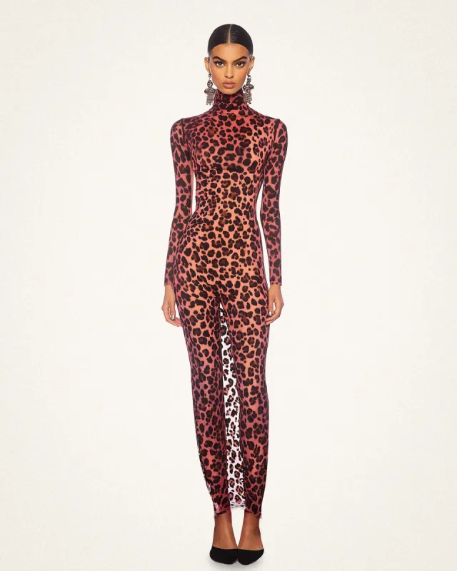 Hadley Leopard Print Dress - Brown/Pink sold by JW PEI