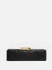 Nevaeh Box Clutch with Metal Accent - Black sold by JW PEI