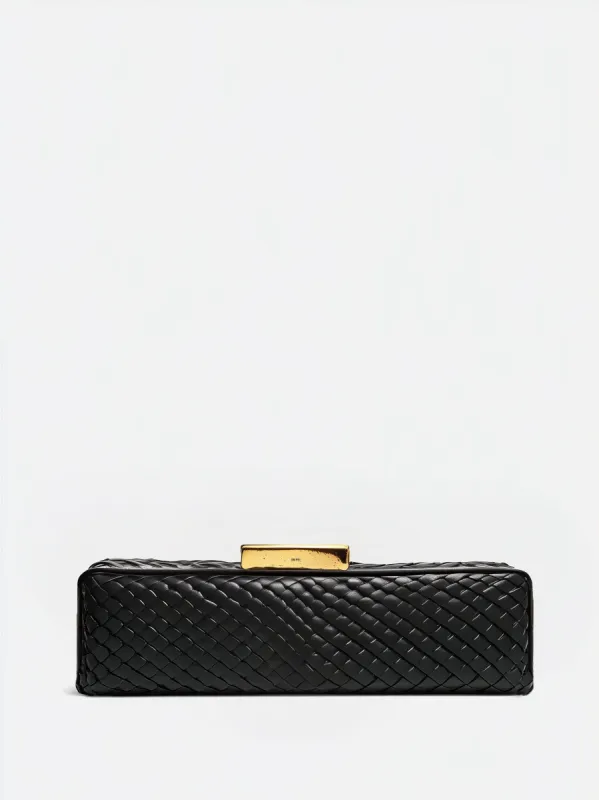 Nevaeh Box Clutch with Metal Accent - Black sold by JW PEI