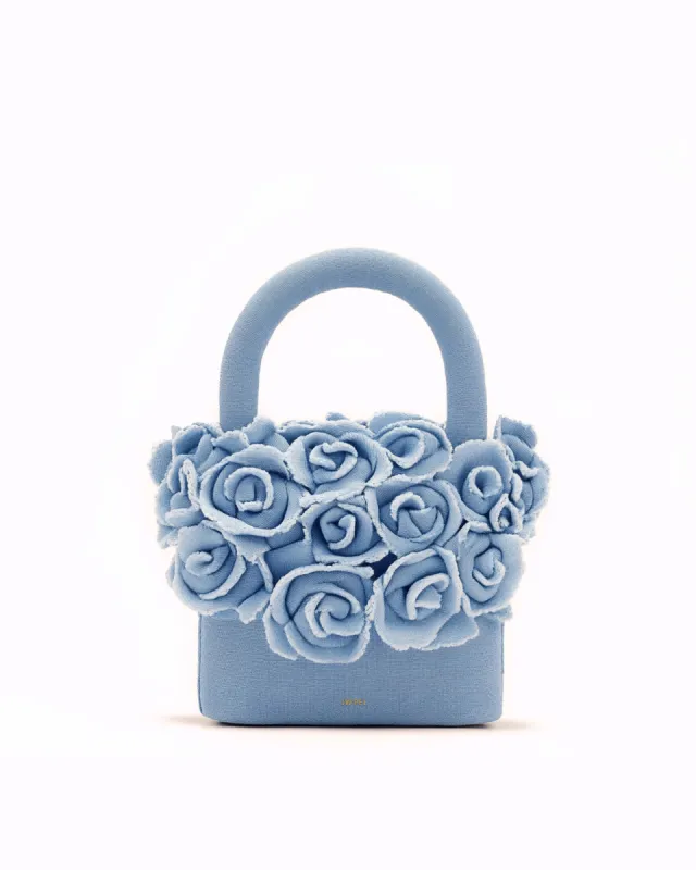 Eleanor Rose Embellished Tote Bag - Sky Blue sold by JW PEI