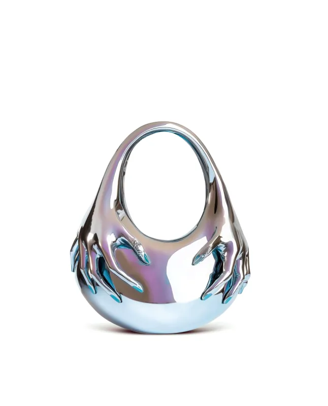 Lily Iridescent Petal Handle Bag - Silver sold by JW PEI