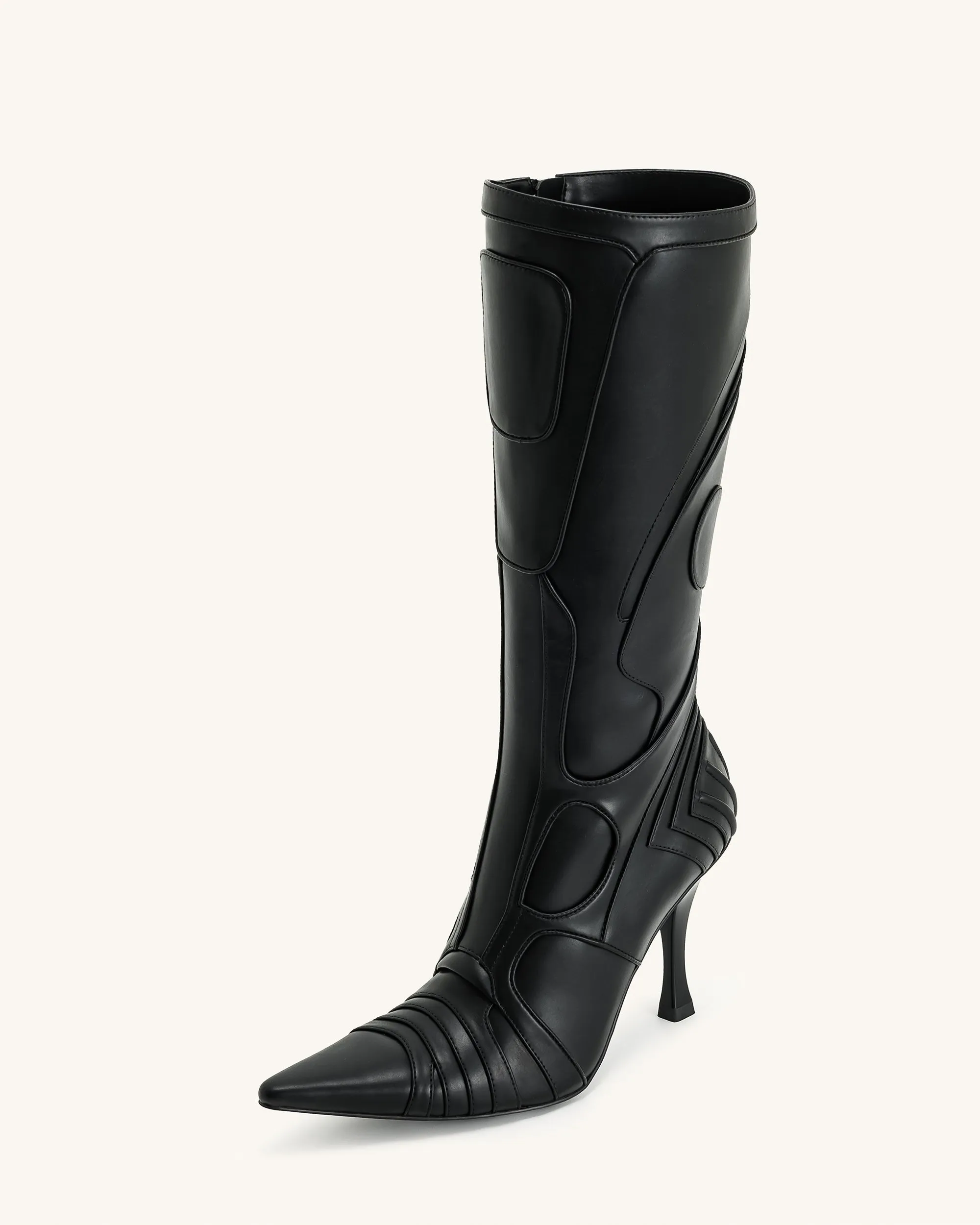 Odette Futuristic Heeled Bike Boots - Black sold by JW PEI product image thumbnail 5