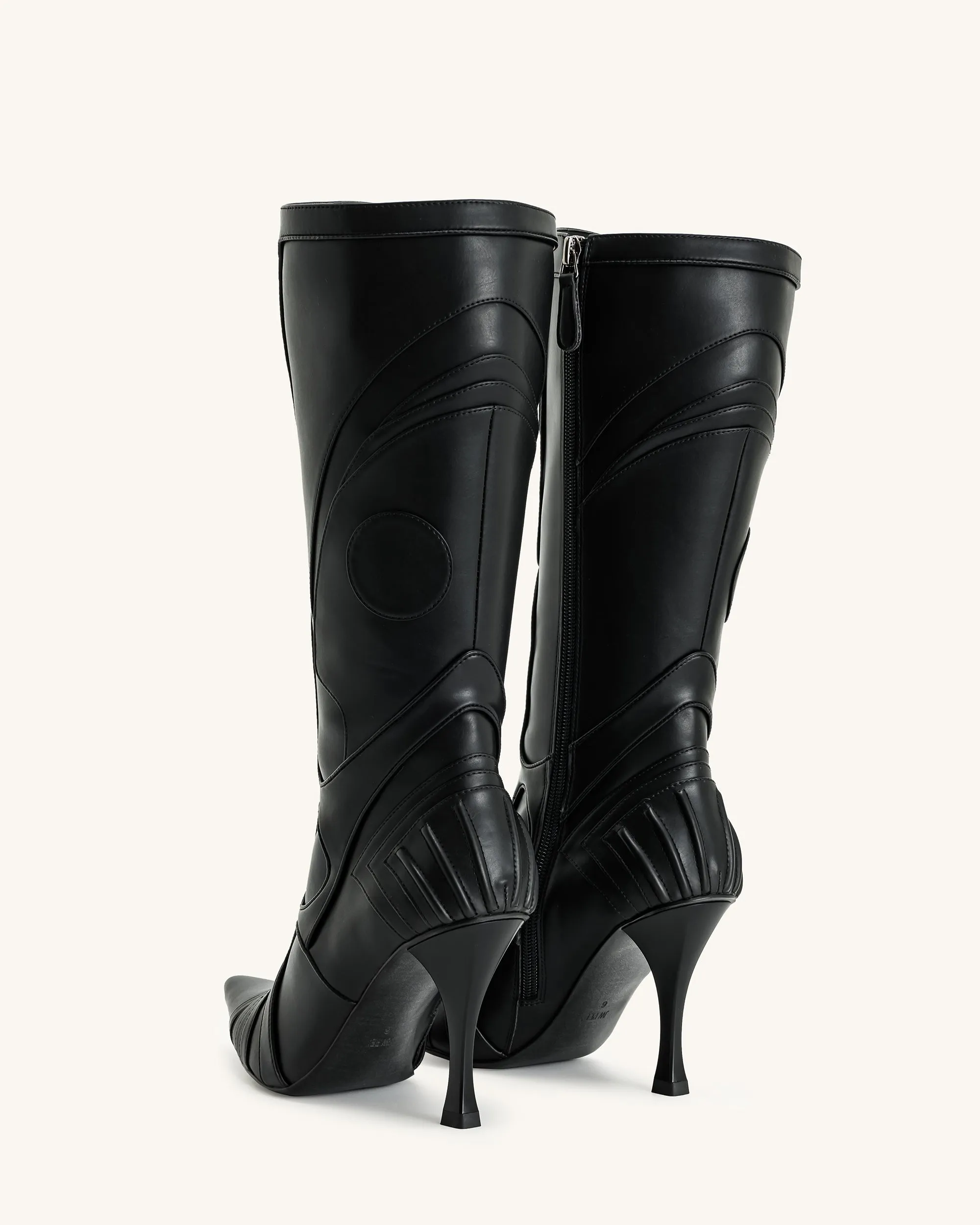 Odette Futuristic Heeled Bike Boots - Black sold by JW PEI product image thumbnail 4