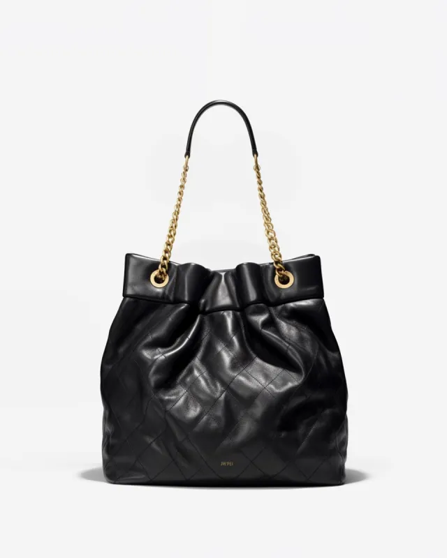 Alice Quilted Chain Shoulder Bag - Black sold by JW PEI