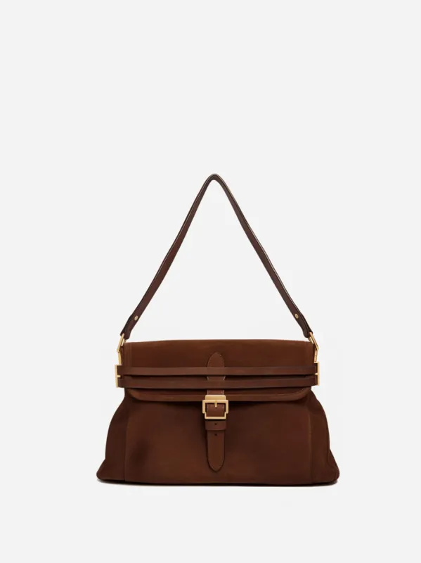 Ella Folded Handle Bag - Dark Brown sold by JW PEI