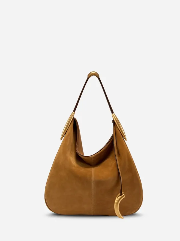Ariana Brass Accents Hobo Bag - Tan sold by JW PEI