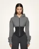 Isla Corset Hoodie - Grey/Black sold by JW PEI