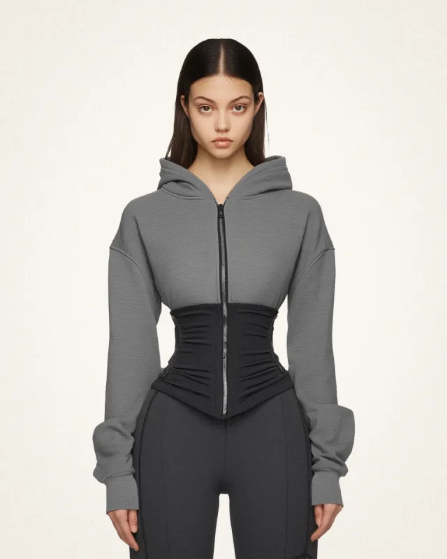 Isla Corset Hoodie - Grey/Black sold by JW PEI