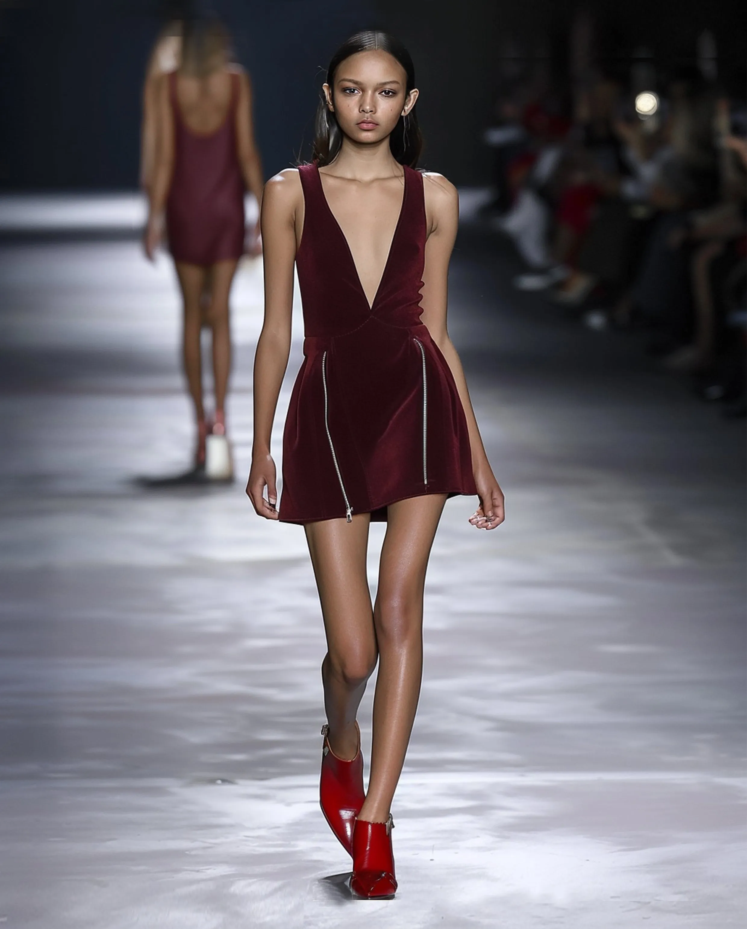 Jade Deep V-Neck Wrap Dress - Burgundy sold by JW PEI