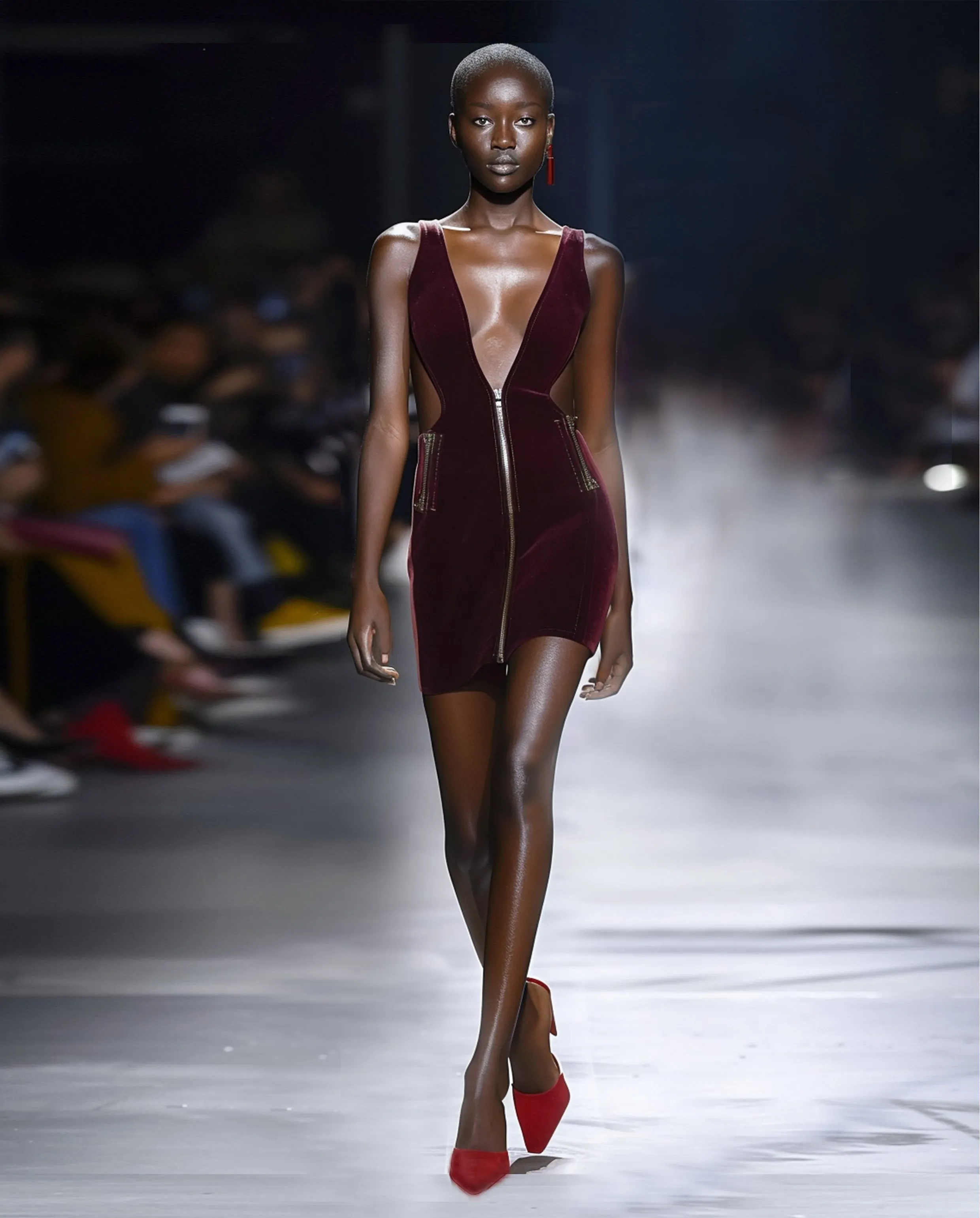 Caroline V-Neck Sleeveless Mini Dress - Burgundy sold by JW PEI