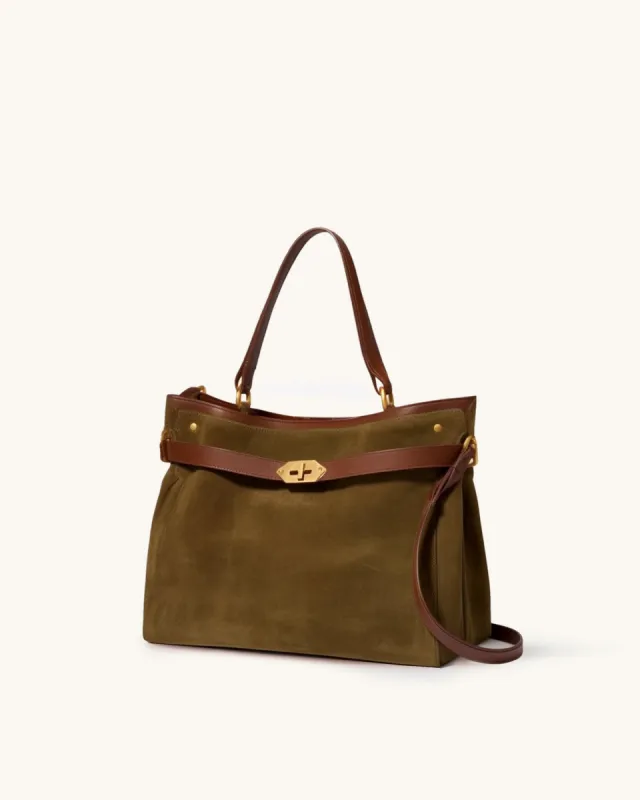 Aaliyah Crescent Hobo Bag - Olive Green sold by JW PEI