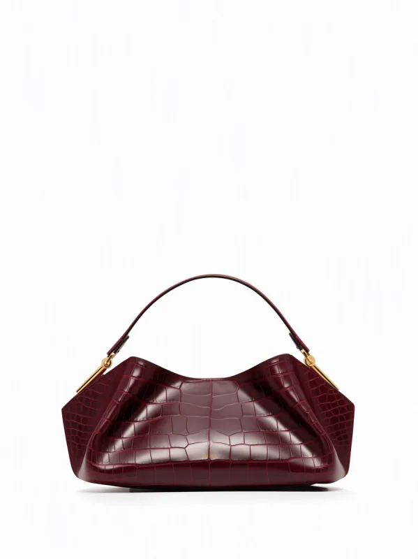 Julia Croc Embossed Bag - Burgundy sold by JW PEI