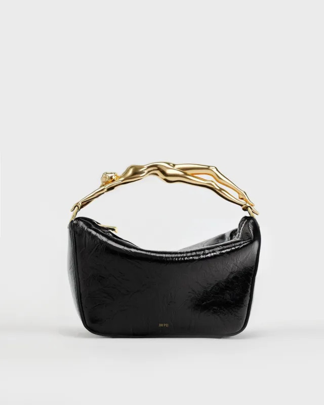 Raelynn Metal Handle Handbag - Black sold by JW PEI