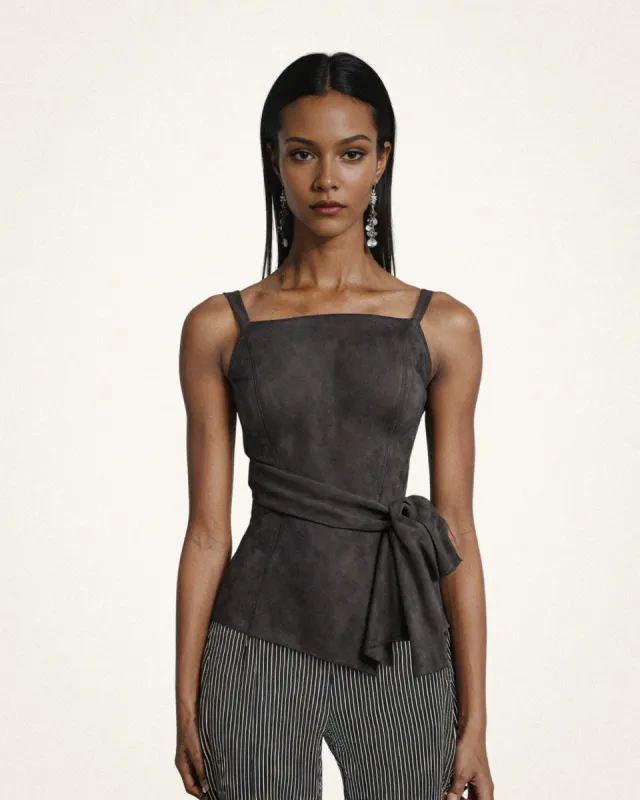 Lucy Belted Tank Top - Charcoal sold by JW PEI