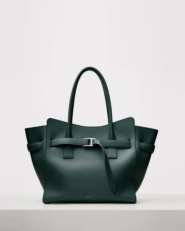 Leah Belted Winged Tote - Green sold by JW PEI