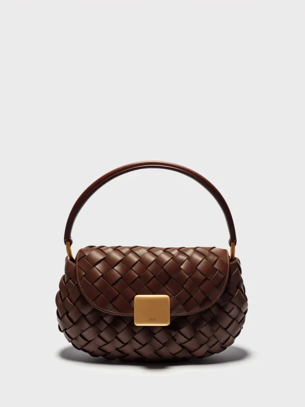Rylee Woven Saddle Bag - Brown sold by JW PEI