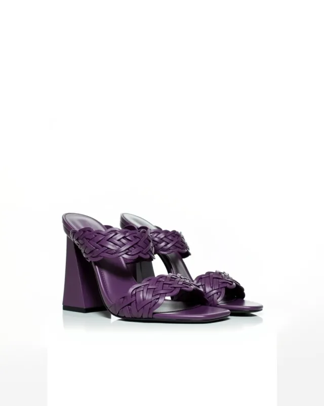 Sophia Woven Block Heels - Purple sold by JW PEI