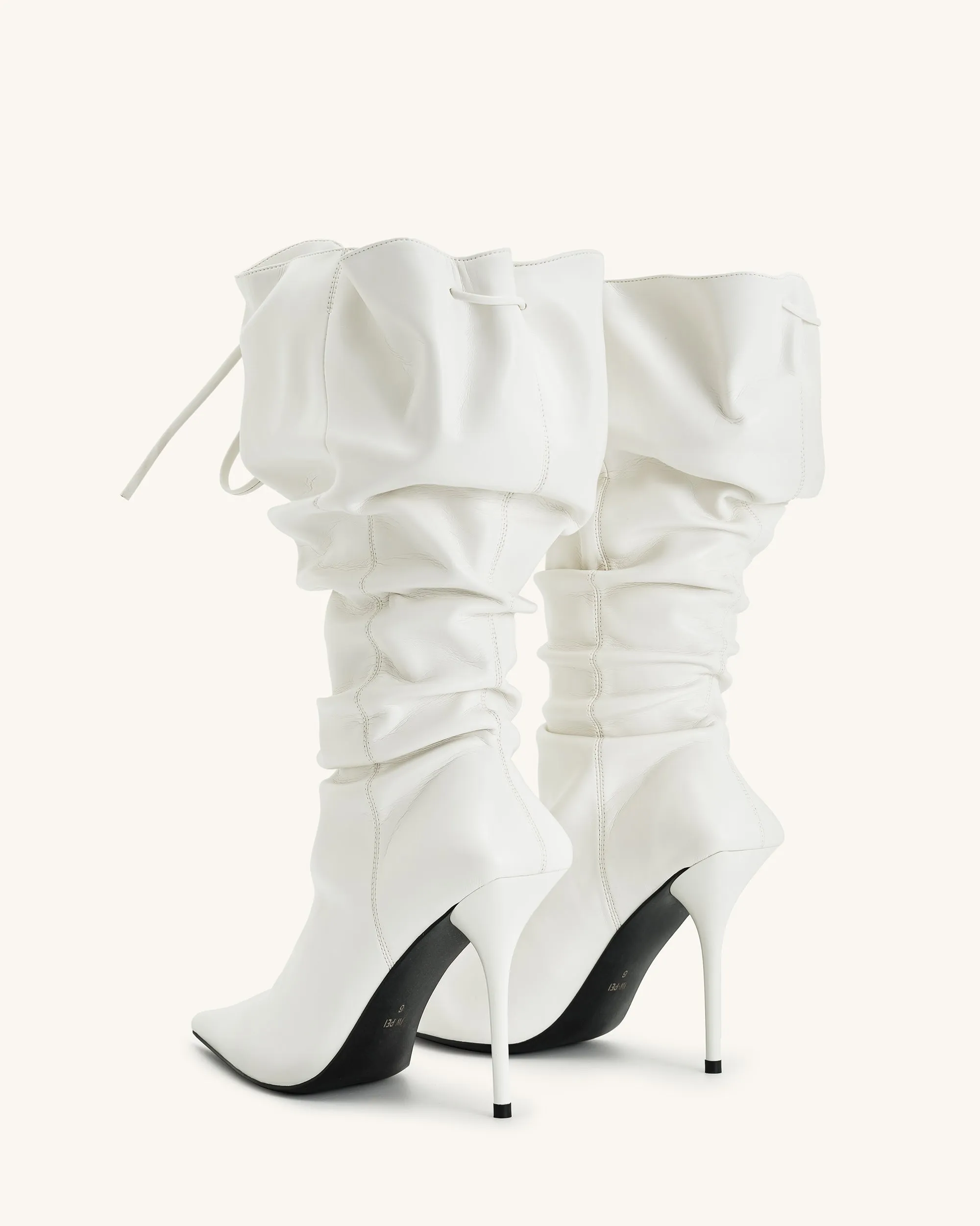 Olivia Leather High Heel Boots - White sold by JW PEI product image thumbnail 3