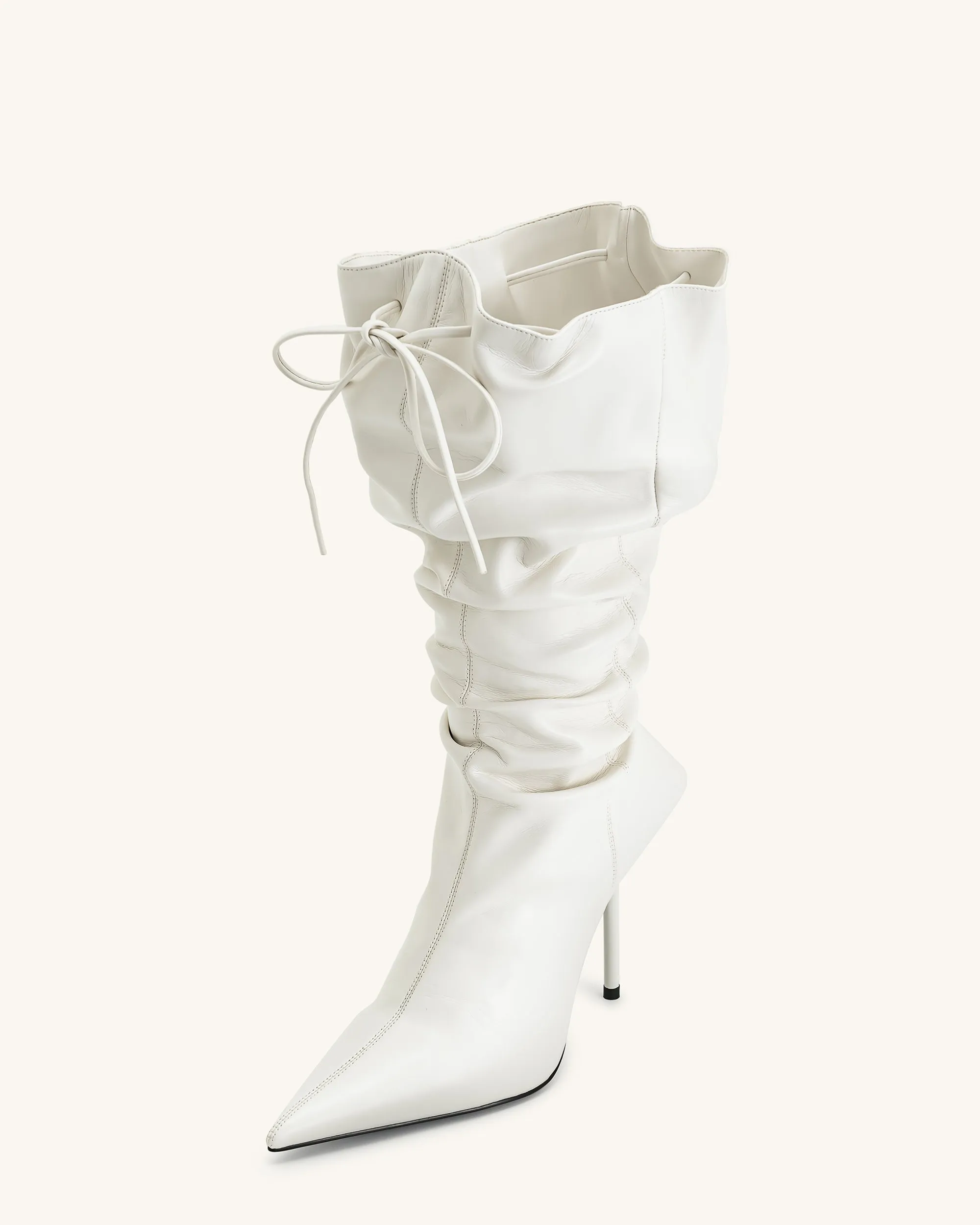 Olivia Leather High Heel Boots - White sold by JW PEI product image thumbnail 4