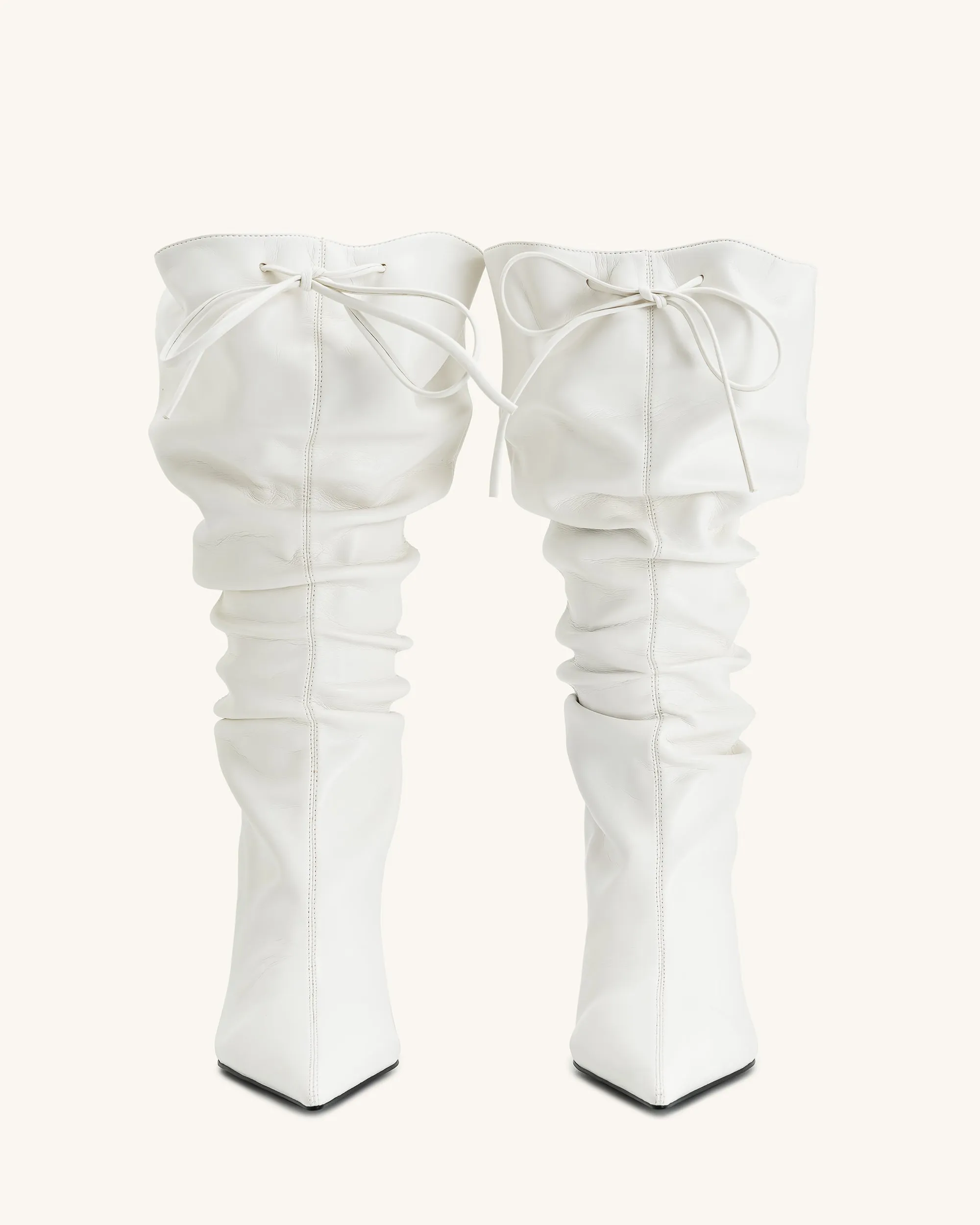 Olivia Leather High Heel Boots - White sold by JW PEI product image thumbnail 5