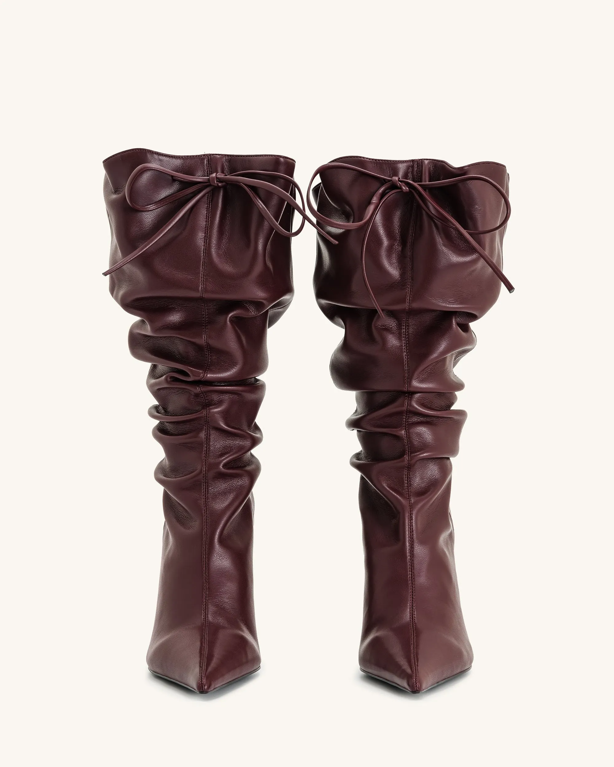 Olivia Leather High Heel Boots - Burgundy sold by JW PEI product image thumbnail 5