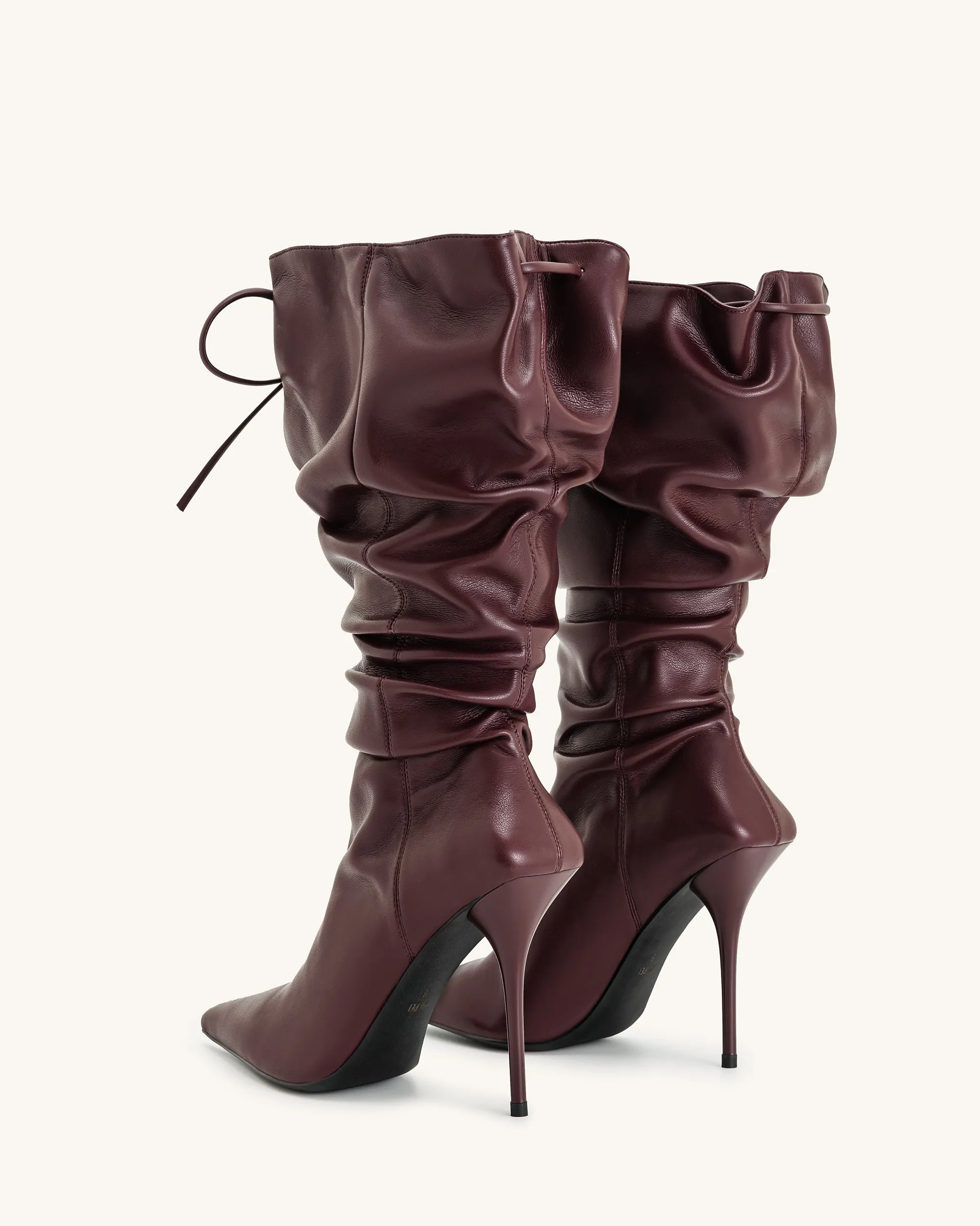 Olivia Leather High Heel Boots - Burgundy sold by JW PEI product image thumbnail 3