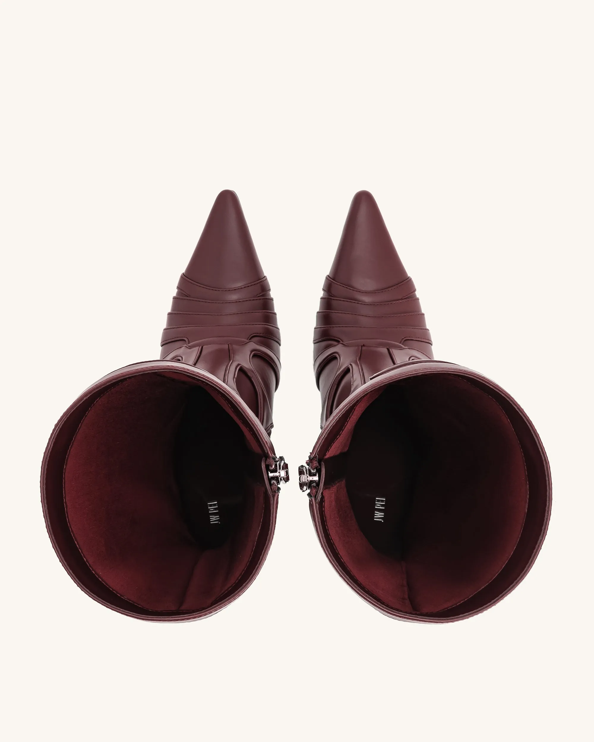 Odette Futuristic Heeled Bike Boots - Burgundy sold by JW PEI product image thumbnail 3