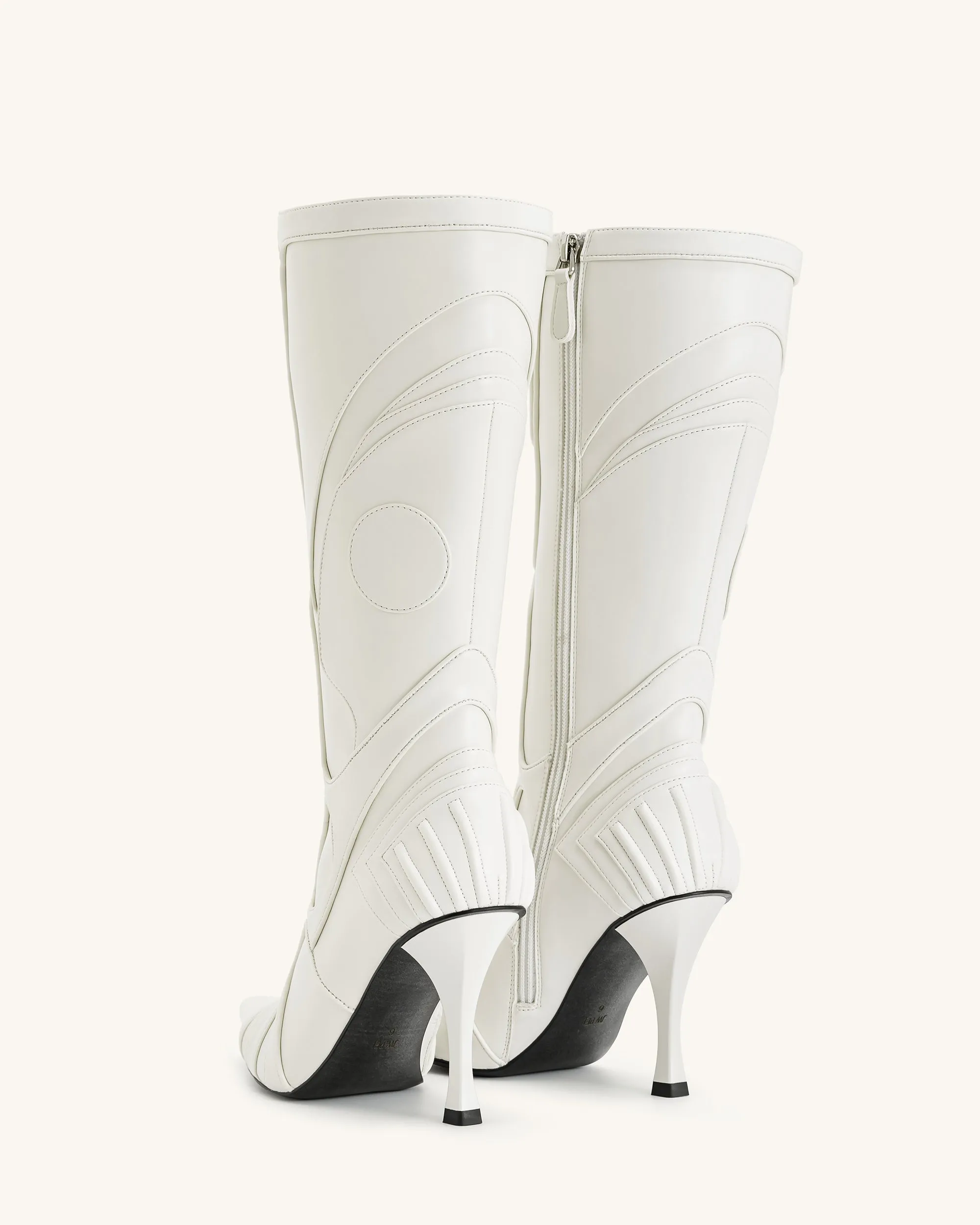 Odette Futuristic Heeled Bike Boots - White sold by JW PEI product image thumbnail 4