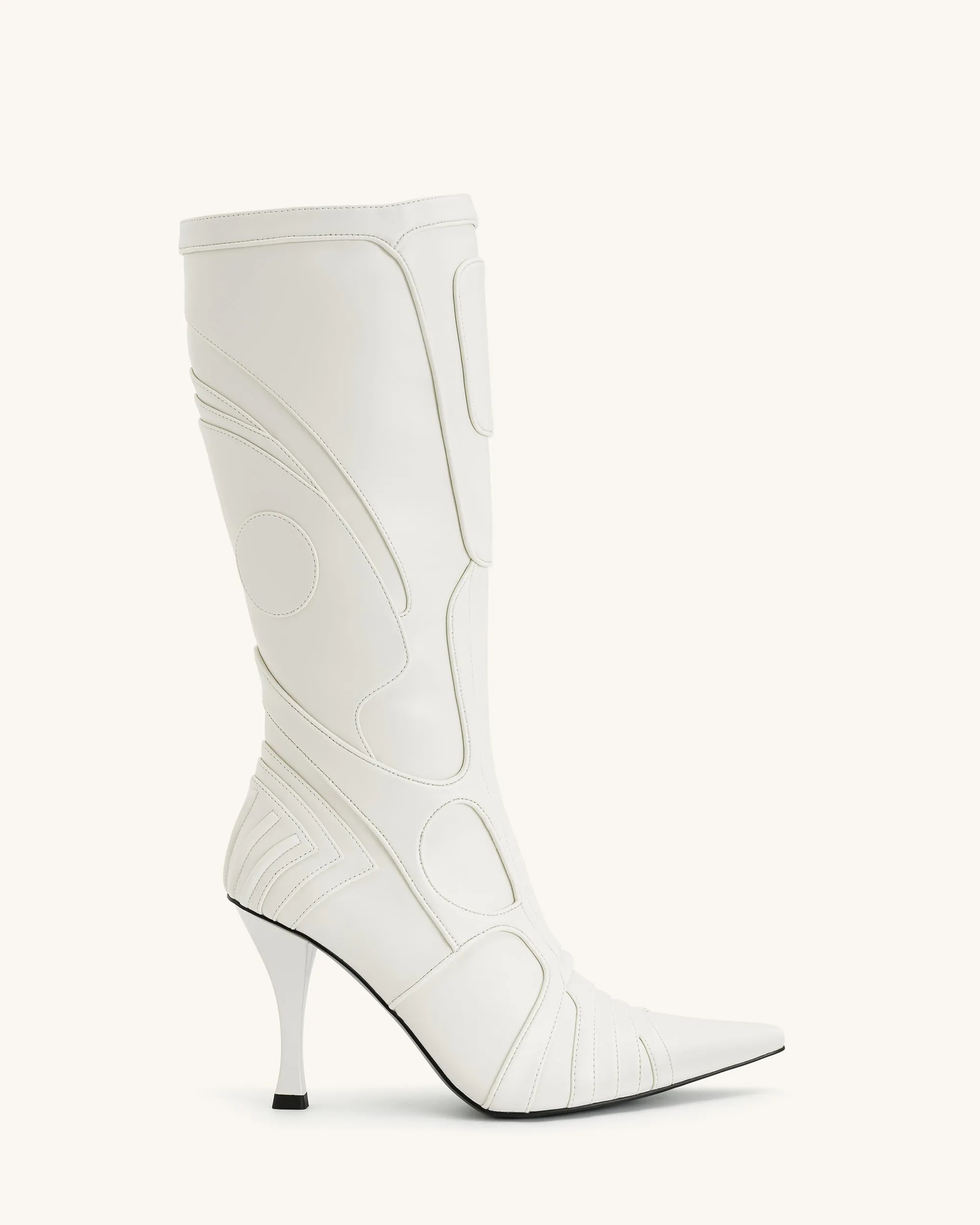 Odette Futuristic Heeled Bike Boots - White sold by JW PEI product image thumbnail 2