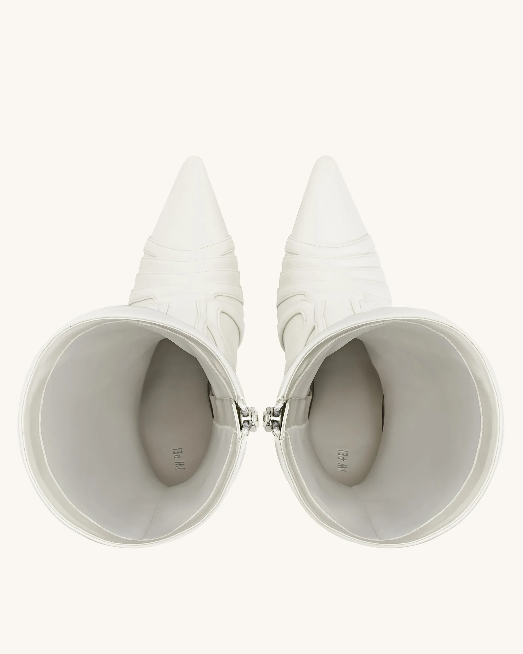 Odette Futuristic Heeled Bike Boots - White sold by JW PEI product image thumbnail 3