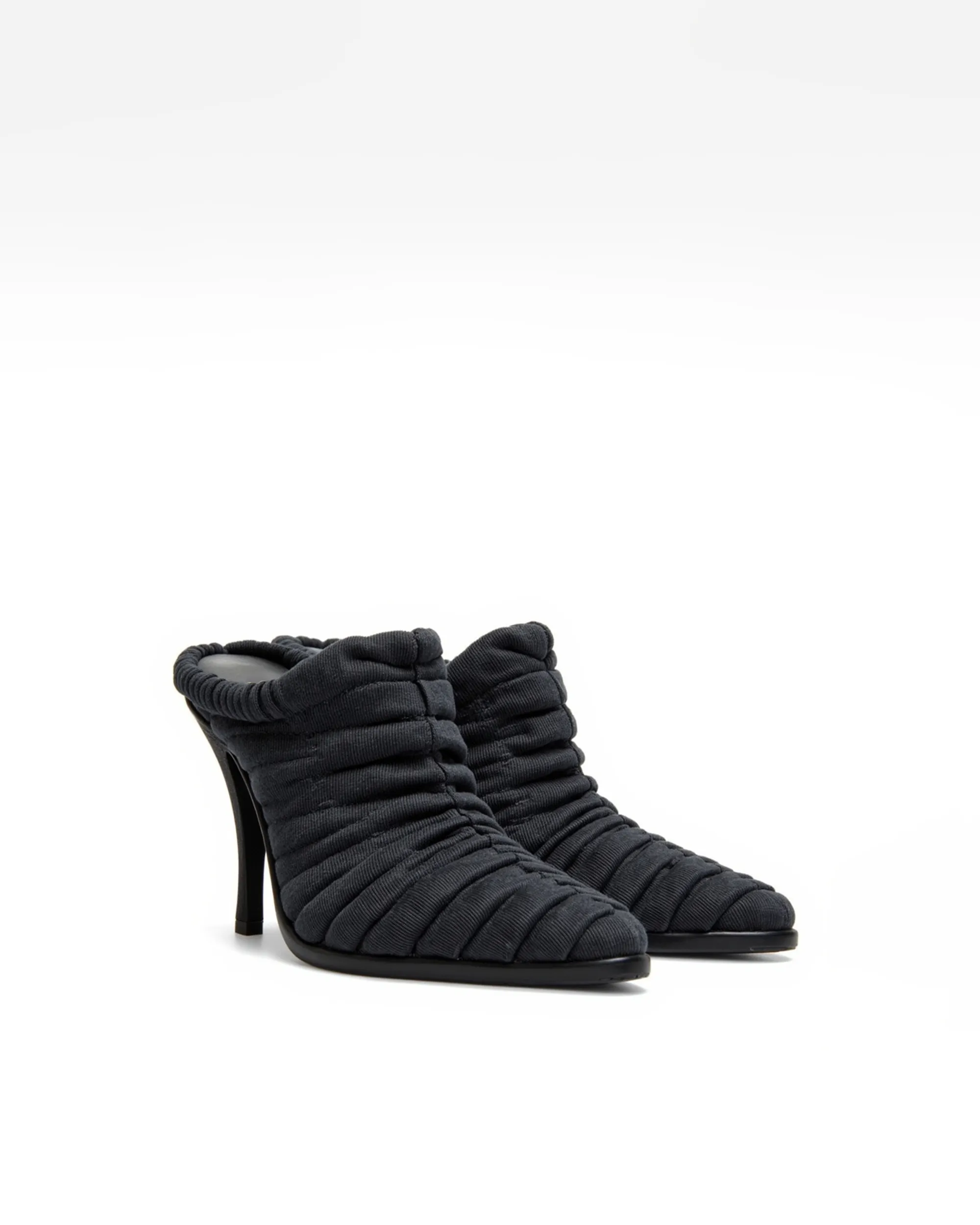 Isla Ruched Fabric Heels - Black sold by JW PEI