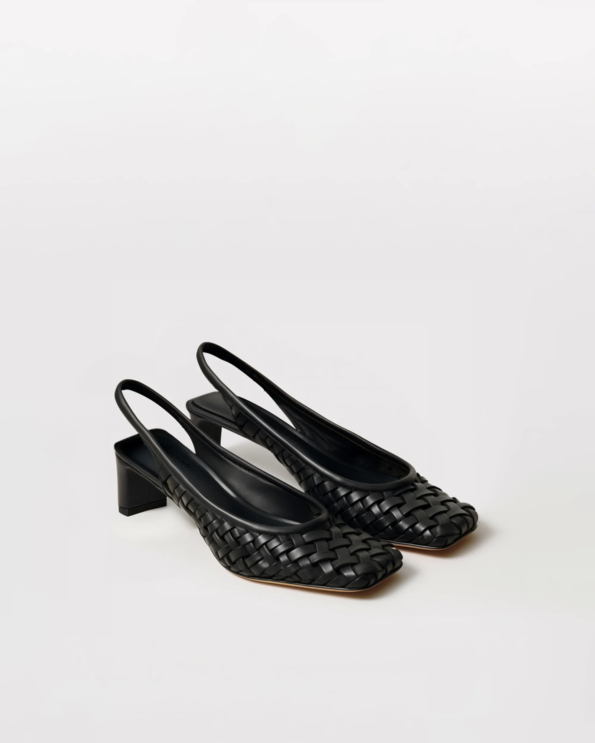 Ella Woven Slingback Heels - Black sold by JW PEI