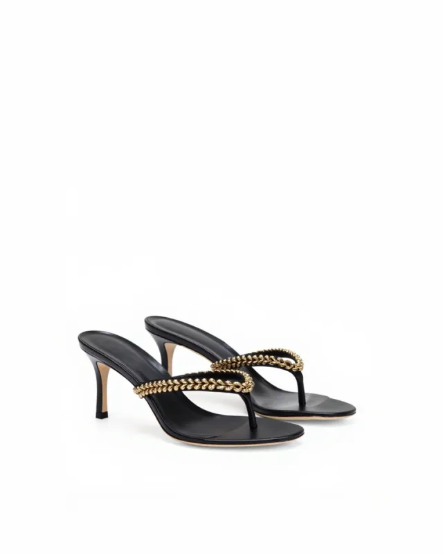 Everly Chain Embellished Stiletto - Black sold by JW PEI