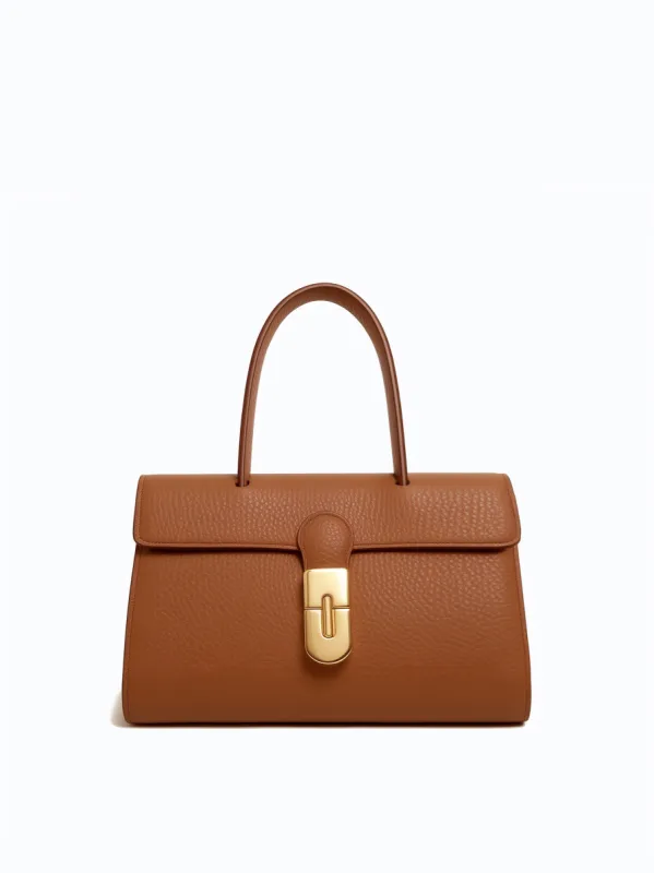Amara Structured Top Handle Bag - Caramel sold by JW PEI
