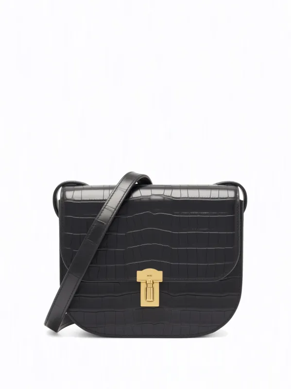 Savannah Croc Shoulder Bag - Black sold by JW PEI