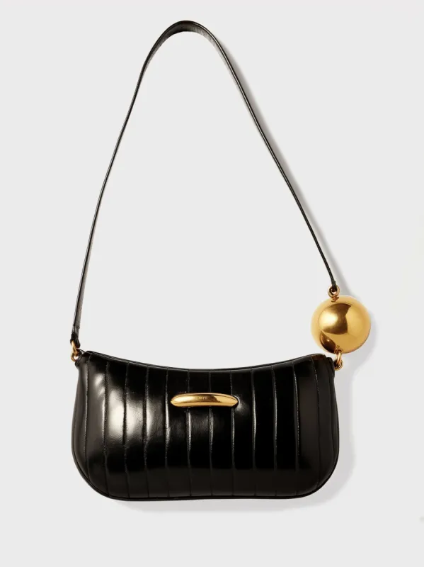 Maya Round Ball Decorative Shoulder Bag - Black sold by JW PEI