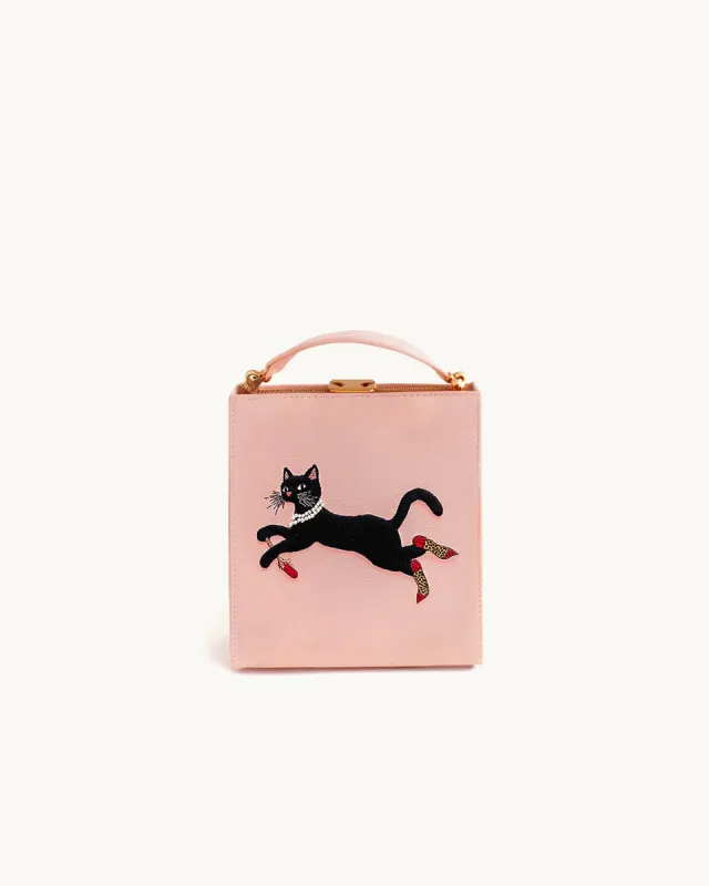 Aurora Leaping Cat Book Clutch - Pink sold by JW PEI