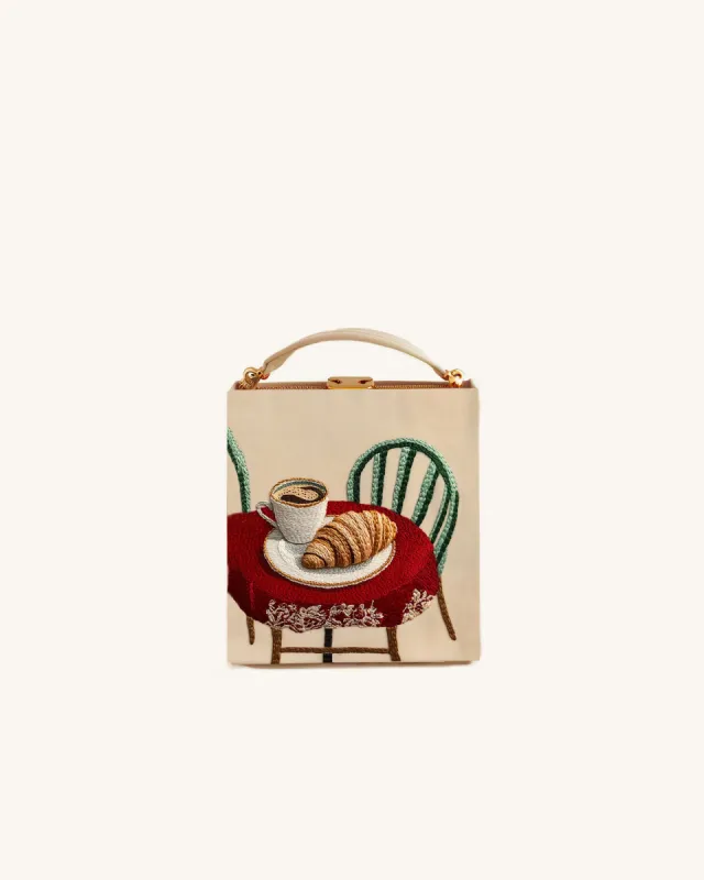 Leah Morning Coffee Book Clutch - Beige sold by JW PEI