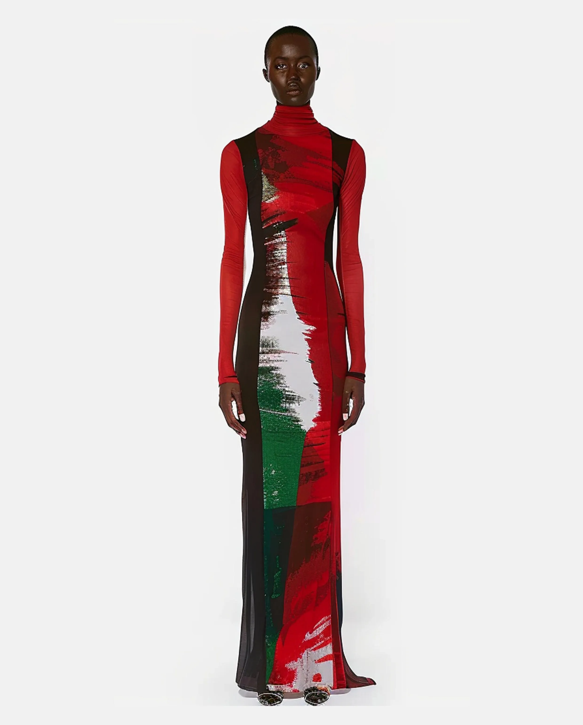 Luna Abstract Print Gown - Multicolor sold by JW PEI