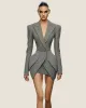 Ariana Structured Peplum Blazer Dress - Grey sold by JW PEI