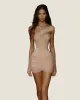 Josephine One-Shoulder Ruched Mini Dress - Nude sold by JW PEI