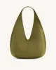 Dara Faux Suede Hobo Bag - Dark Olive sold by JW PEI