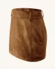 Grace Faux Suede Crop Top and Mini Skirt Set - Camel sold by JW PEI