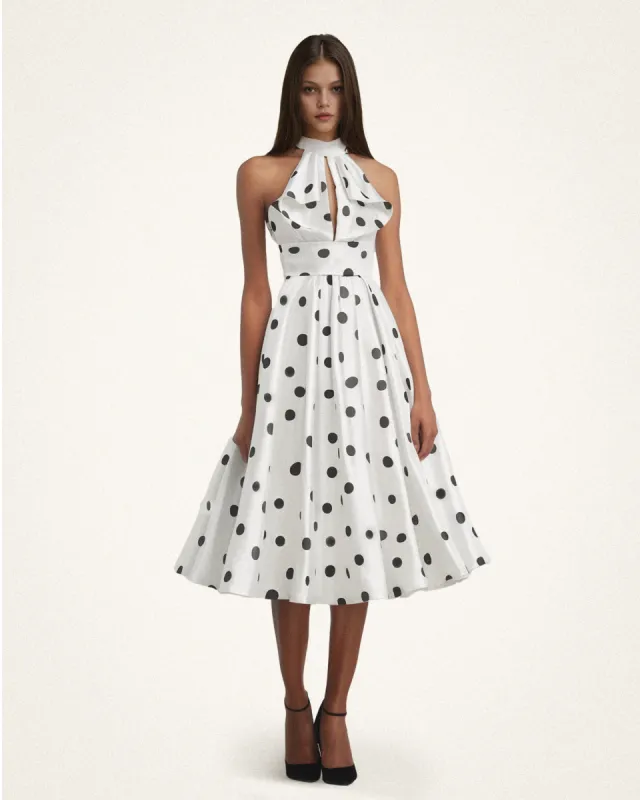Nevaeh Polk Dot Maxi Dress - Black/White sold by JW PEI
