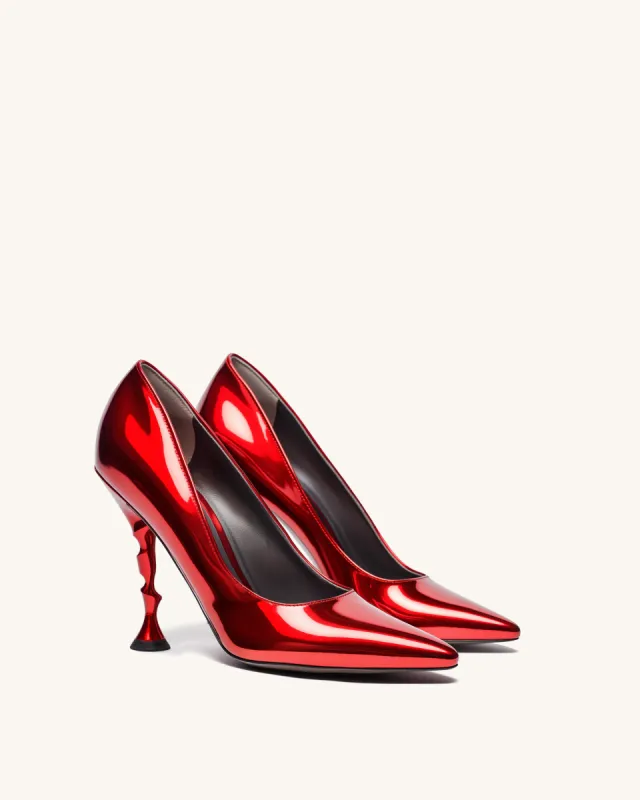 Willow Metallic Stiletto Pumps - Red sold by JW PEI