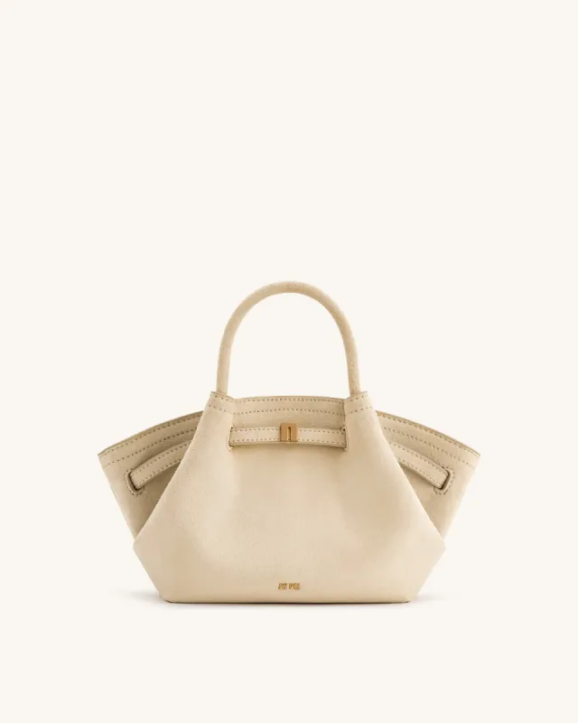 Hana Mini Faux Suede Tote Bag - Off White sold by JW PEI
