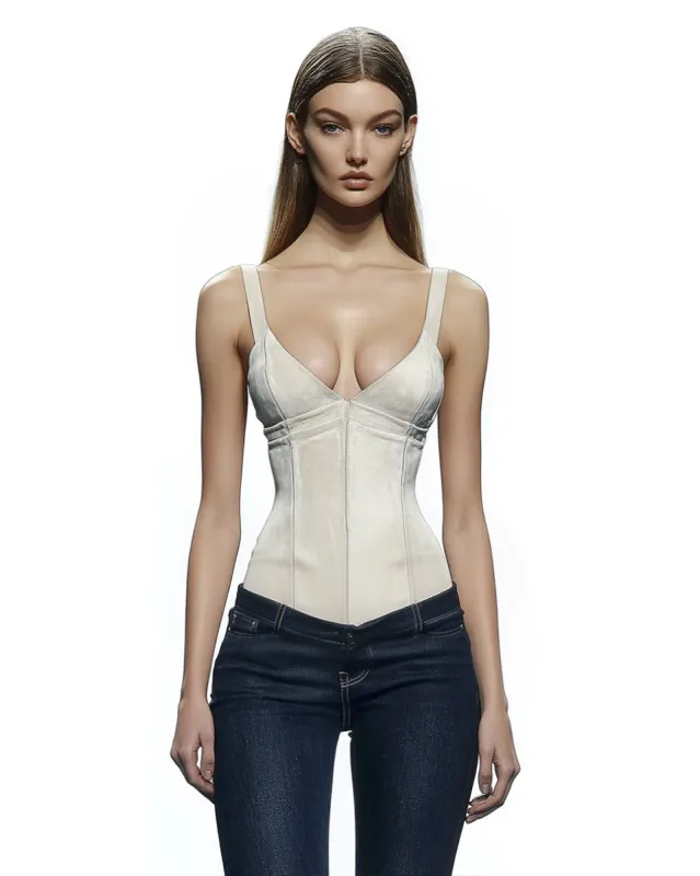 Emilia Structured Corset Top - Beige sold by JW PEI