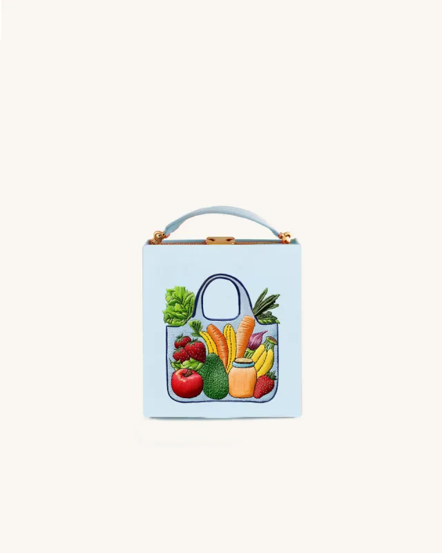 Layla Fruit Basket Box Clutch - Blue sold by JW PEI
