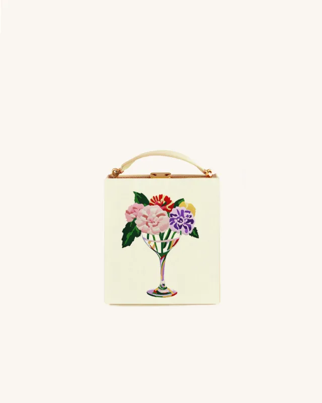 Naomi Flower Box Clutch - Cream sold by JW PEI