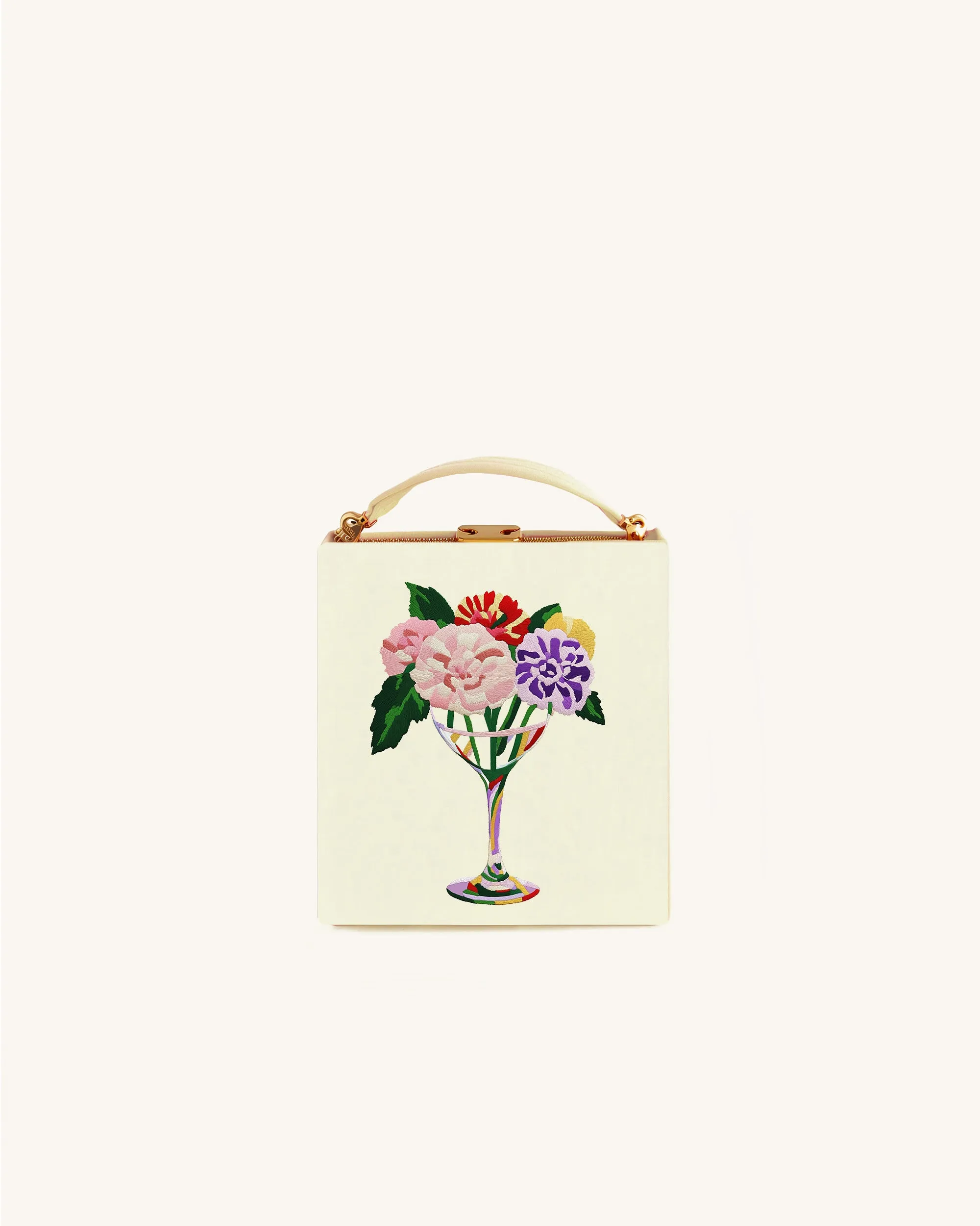 Naomi Flower Box Clutch - Cream sold by JW PEI